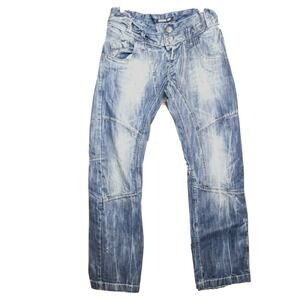 Okishana Samoki Mens Jeans Embroidered Straight Leg Jeans Sz 34 34 Rock Designer
